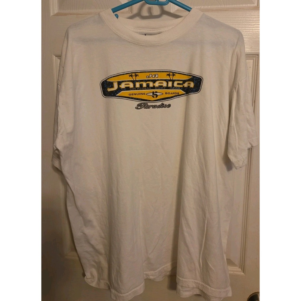 Vntg Jamaica Genuine Boards Paradise Tshirt White XL 1990's
